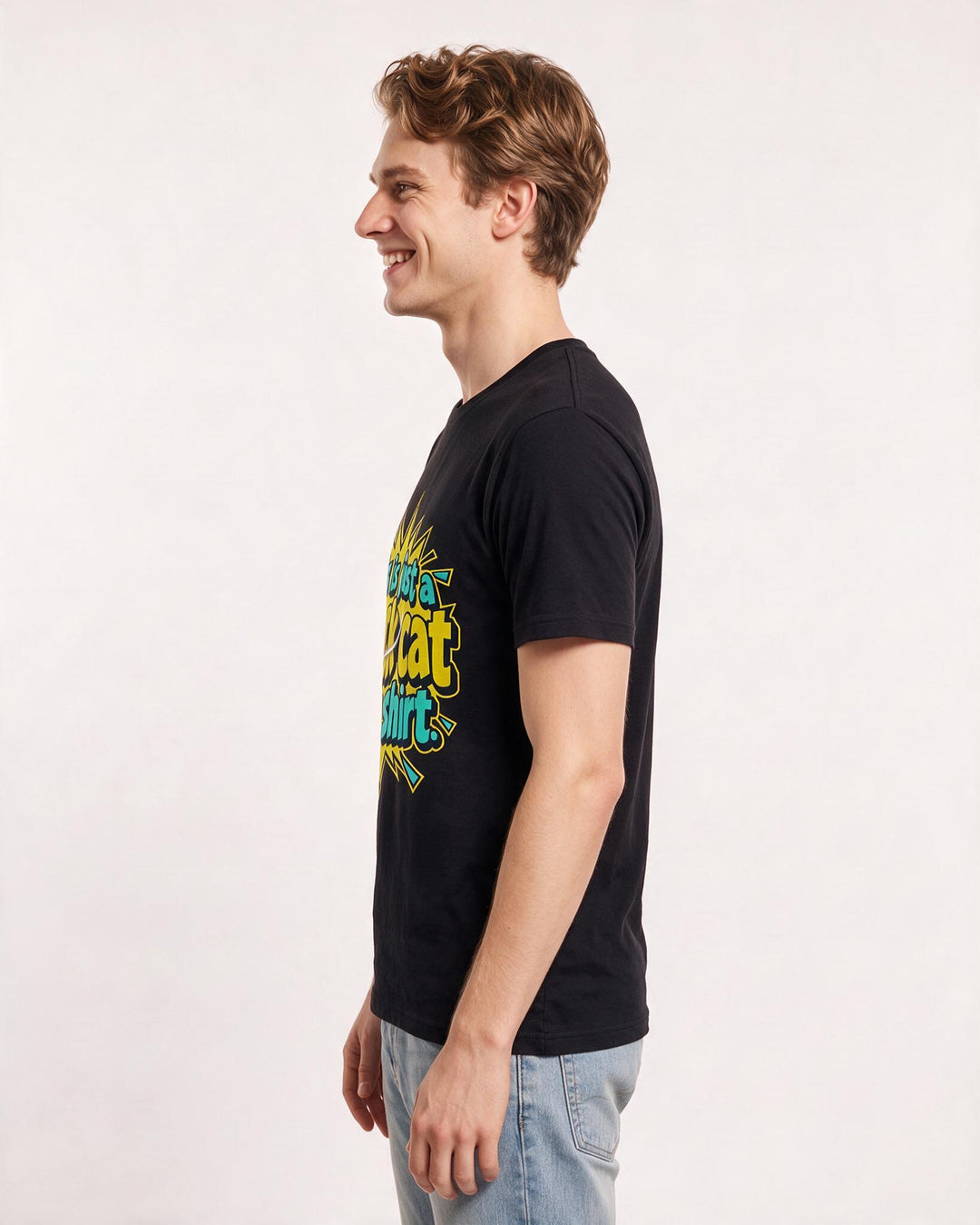 Cat Lover Black T-Shirt for Men – Everyday Expression Graphic Tee product image 2