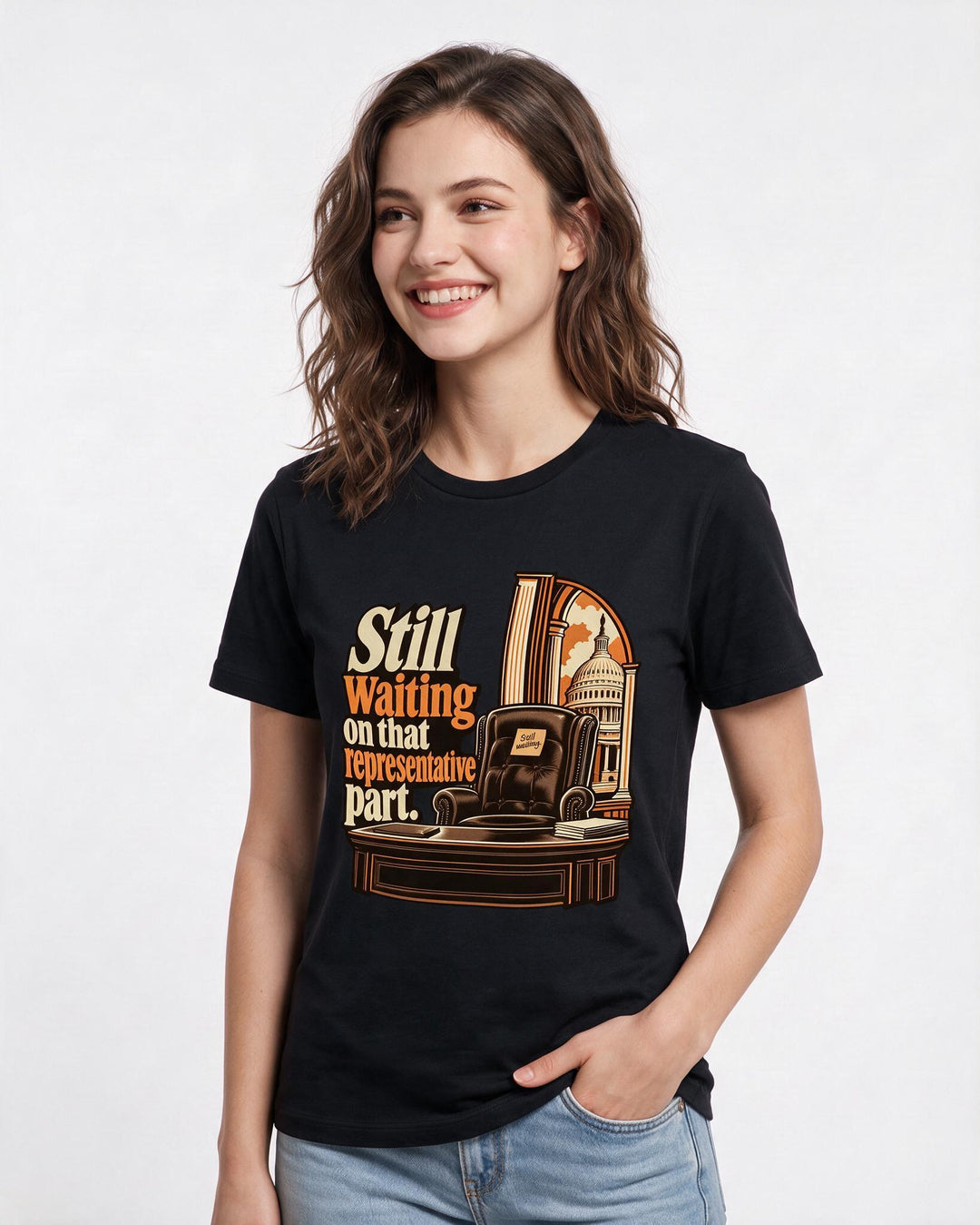 Political Statement Black T-Shirt for Women – Everyday Expression Graphic Tee product image 1