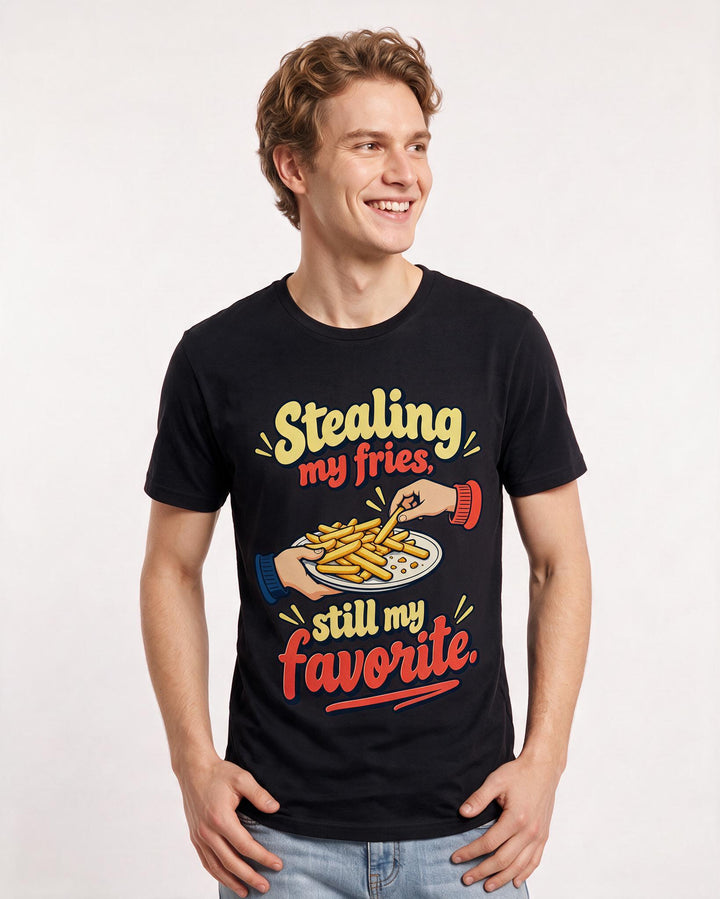 Couples Black T-Shirt for Men – Everyday Expression Graphic Tee product image 1