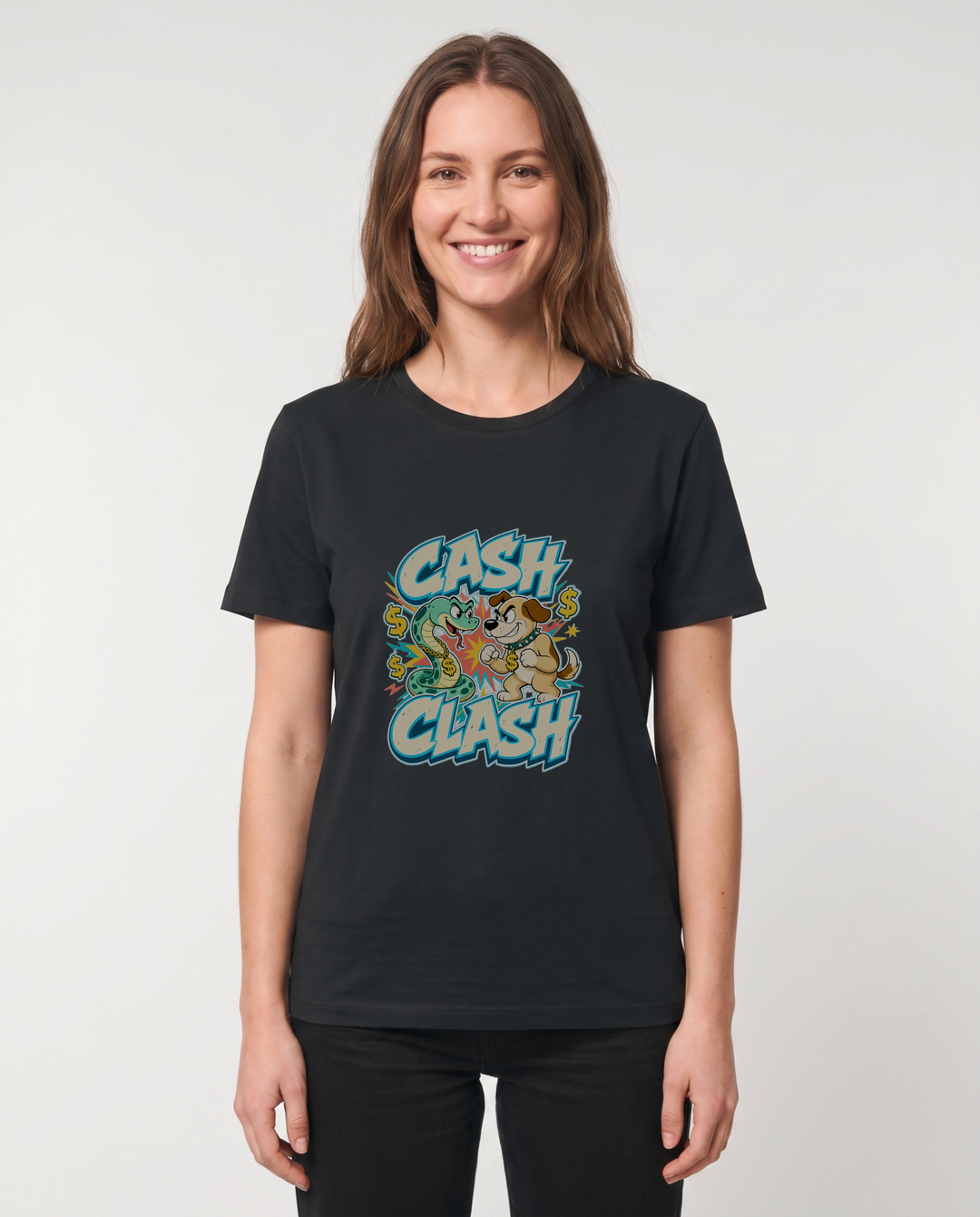 Cash Clash Black T-Shirt mockup 1