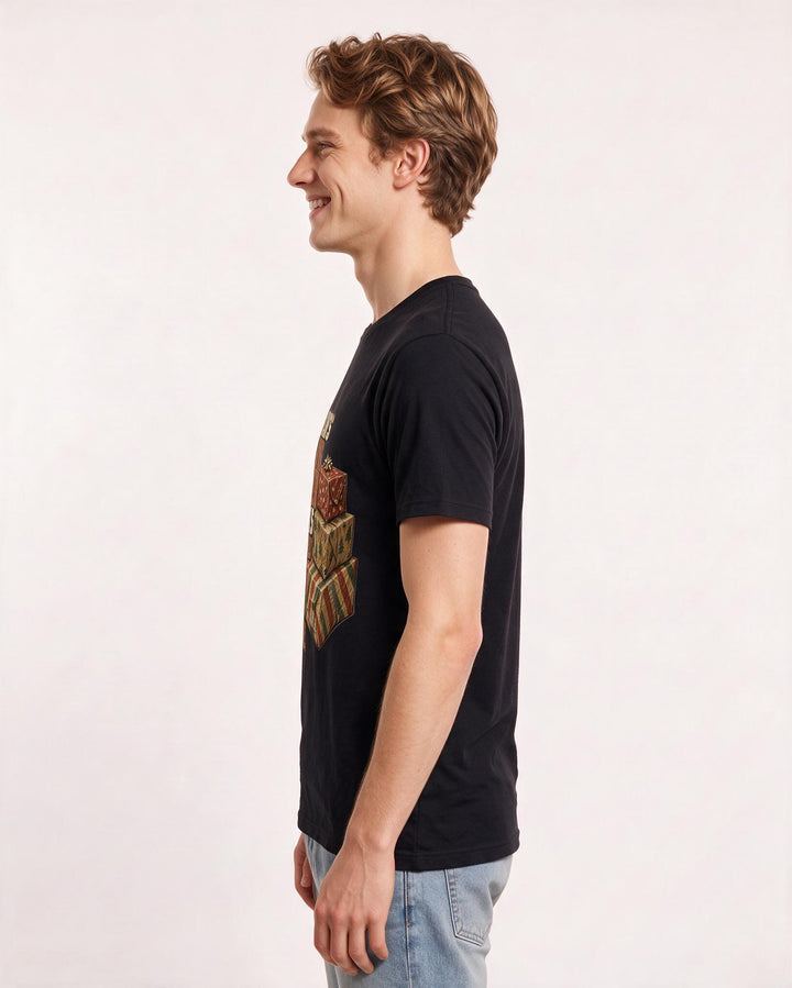 Christmas Black T-Shirt for Men – Holiday Theme Graphic Tee product image 2