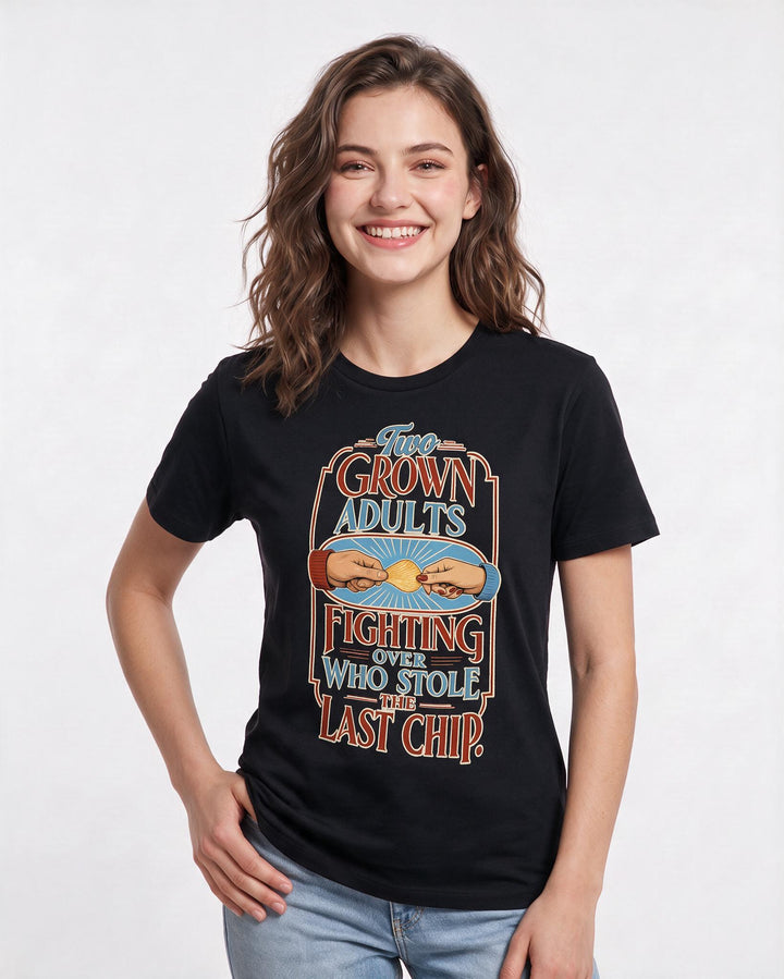 Couples Black T-Shirt for Women – Everyday Expression Graphic Tee product image 1