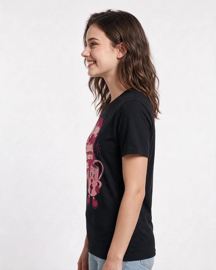 Graphic Women's Black T-Shirt - My hope is a stubborn, well-watered product image 2
