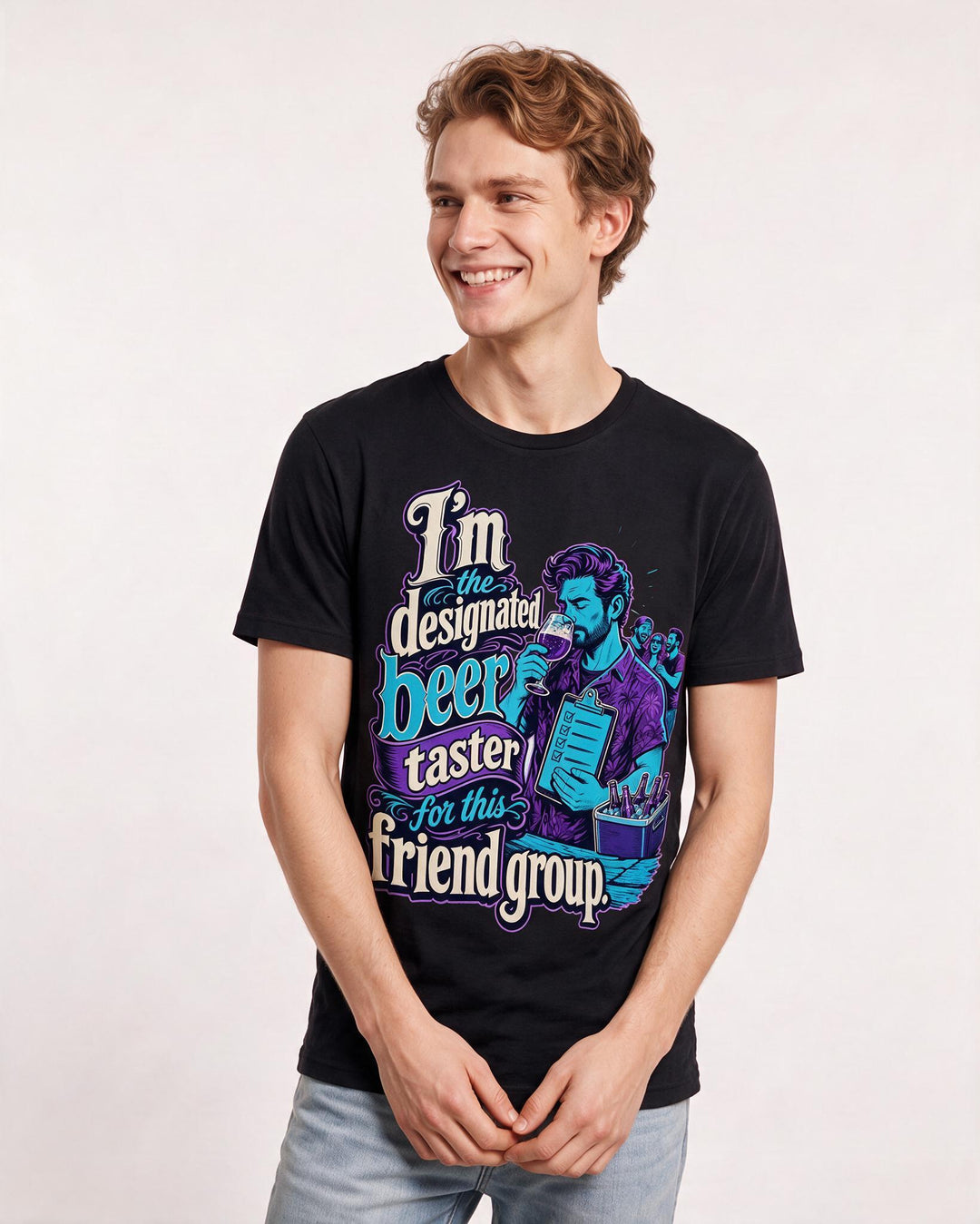 Beer Men's Black T-Shirt – I'm the designated beer taster for this product image 3
