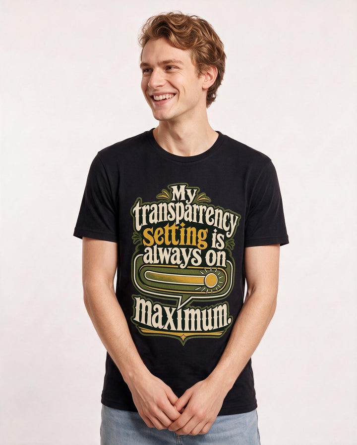 Neurodiversity Men's Black T-Shirt – My transparency setting is always on maximum. product image 3