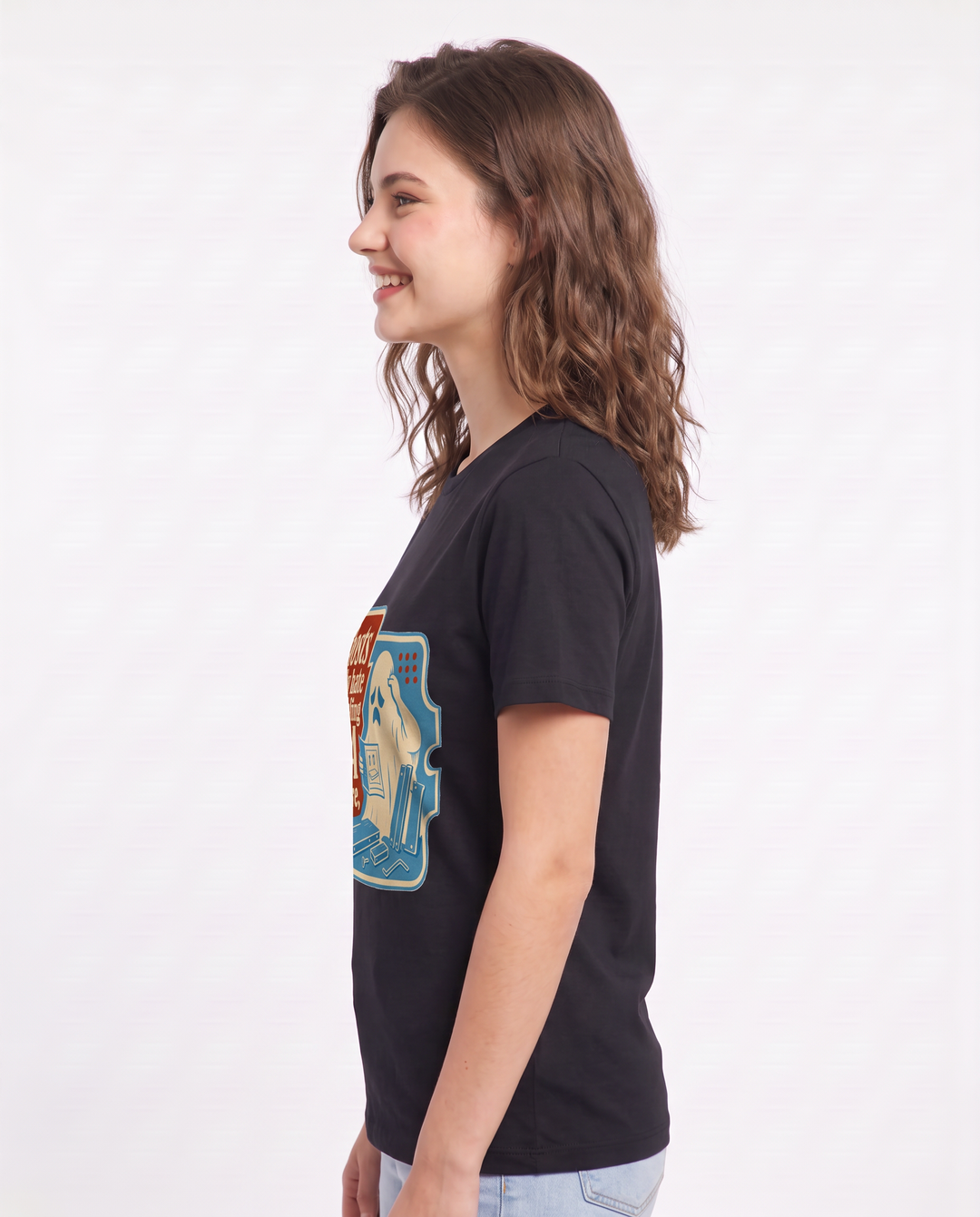 Halloween Women's Black T-Shirt - Ghosts really hate assembling IKEA product image 2