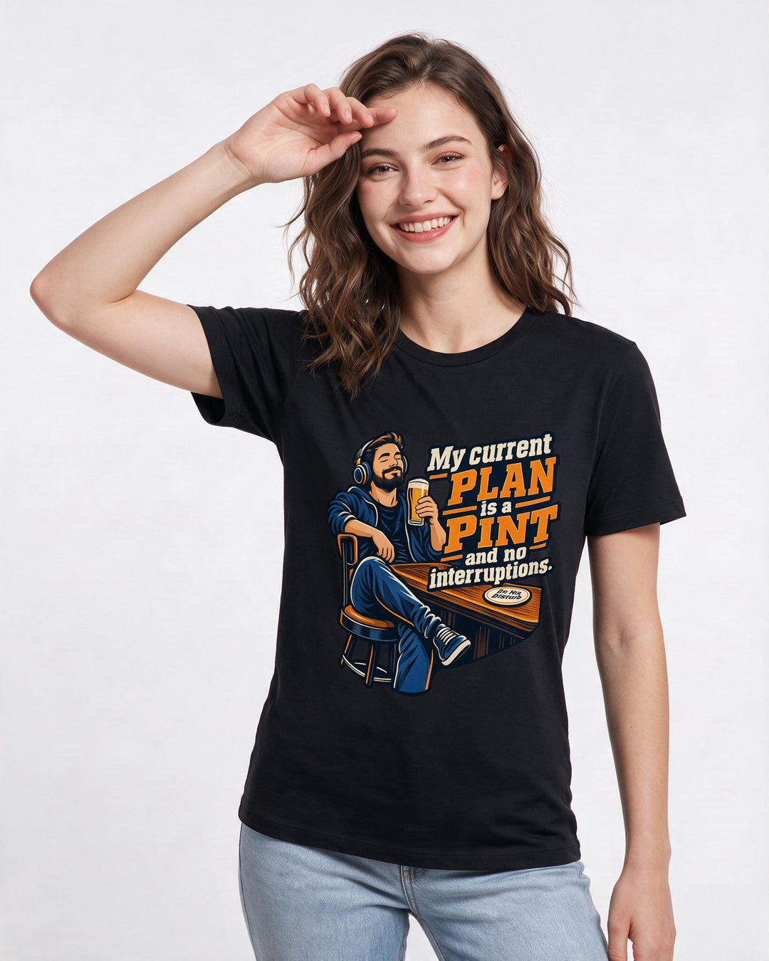 Beer Black T-Shirt for Women – Everyday Expression Graphic Tee product image 1
