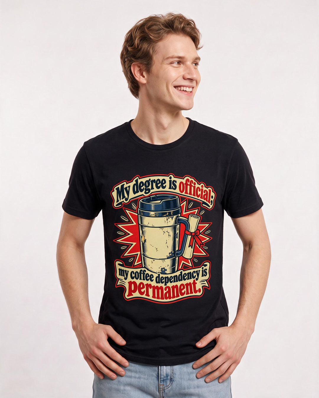 Graduation Black T-Shirt for Men – Everyday Expression Graphic Tee product image 1