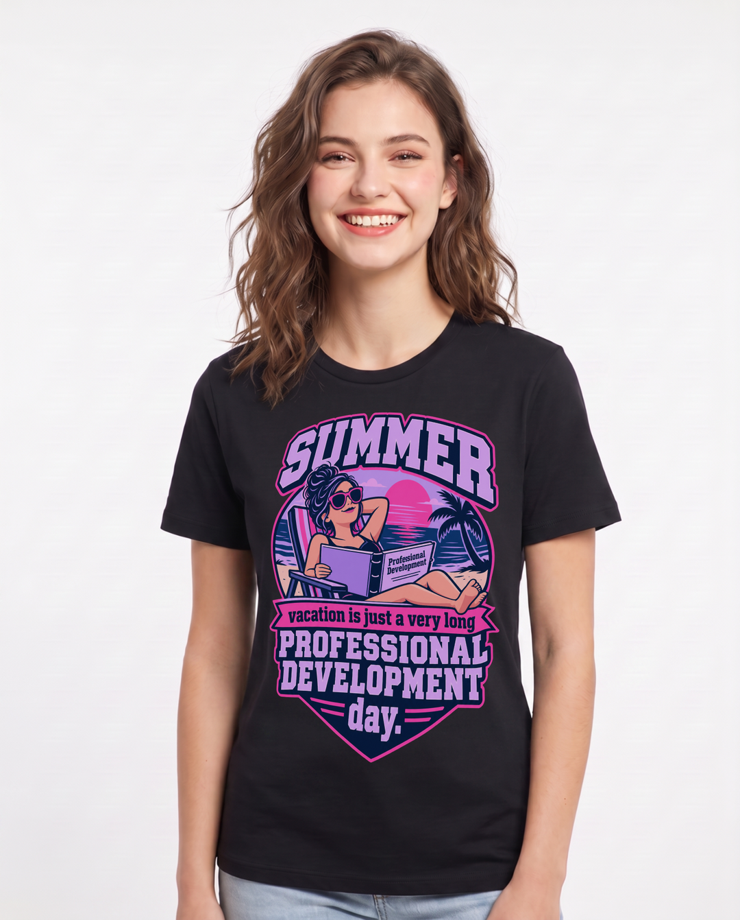 Teacher Black T-Shirt for Women – Everyday Expression Graphic Tee product image 3