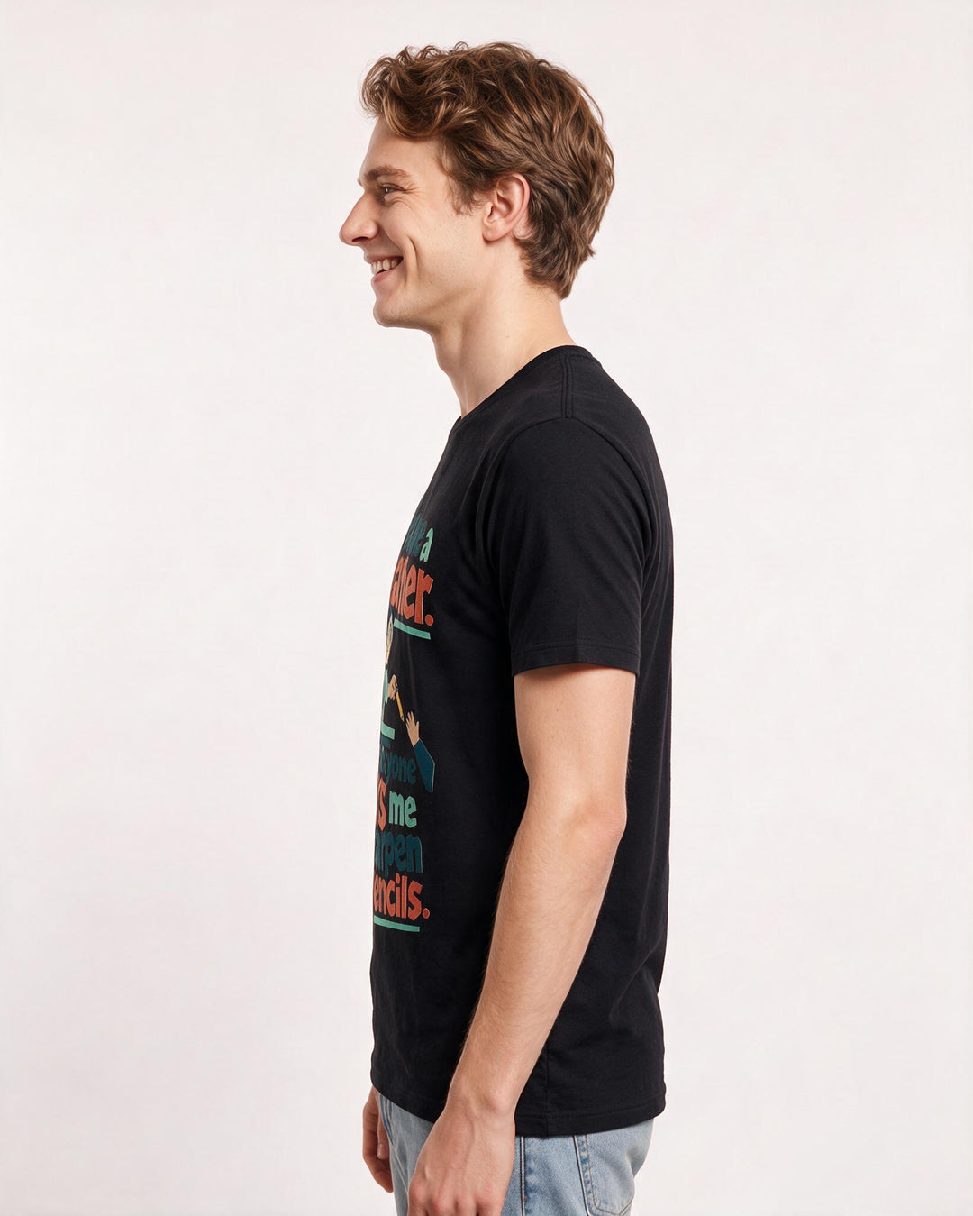Teacher Black T-Shirt for Men – Everyday Expression Graphic Tee product image 2