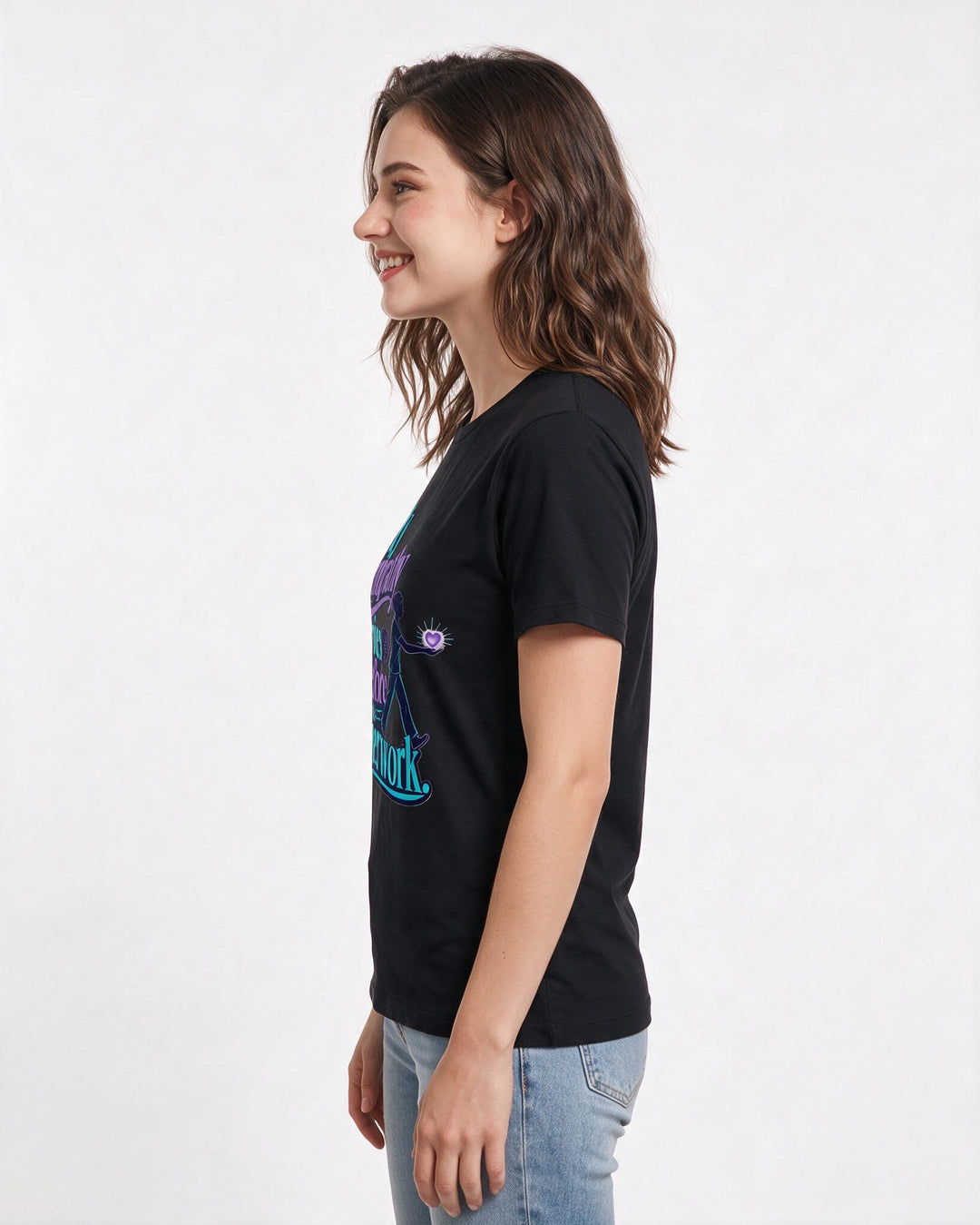 Nurse Women's Black T-Shirt – My empathy arrives before the paperwork. product image 2