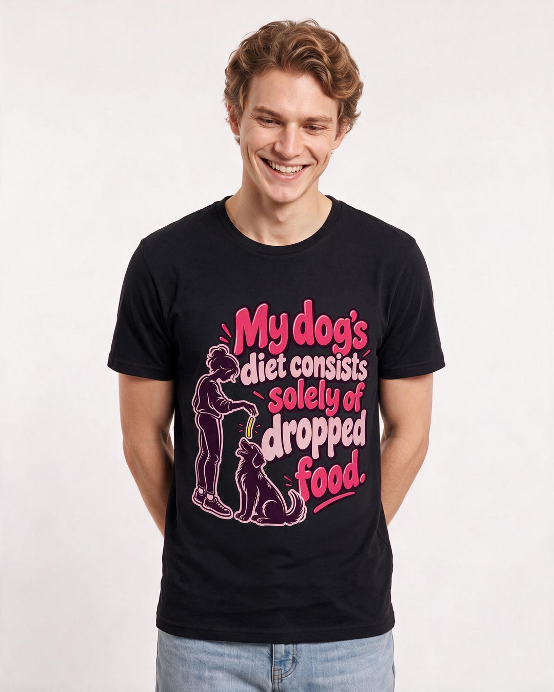 Dog Lover Black T-Shirt for Men – Everyday Expression Graphic Tee product image 1
