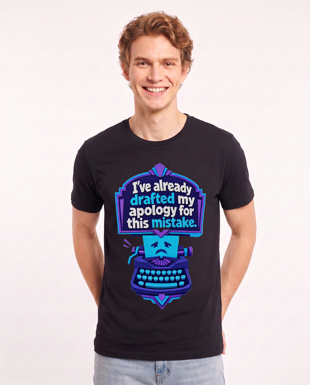 Graphic Men's Black T-Shirt - I've already drafted my apology for this product image 3