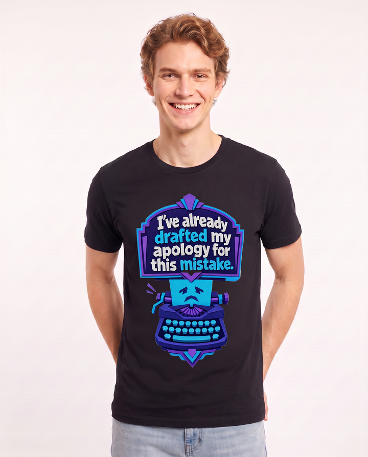Graphic Men's Black T-Shirt - I've already drafted my apology for this product image 3