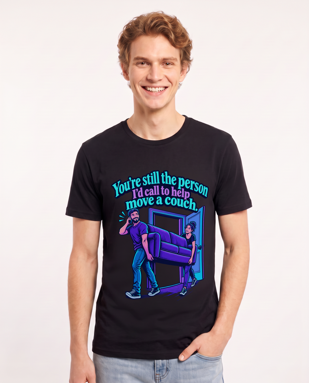 Couples Black T-Shirt for Men – Everyday Expression Graphic Tee product image 3