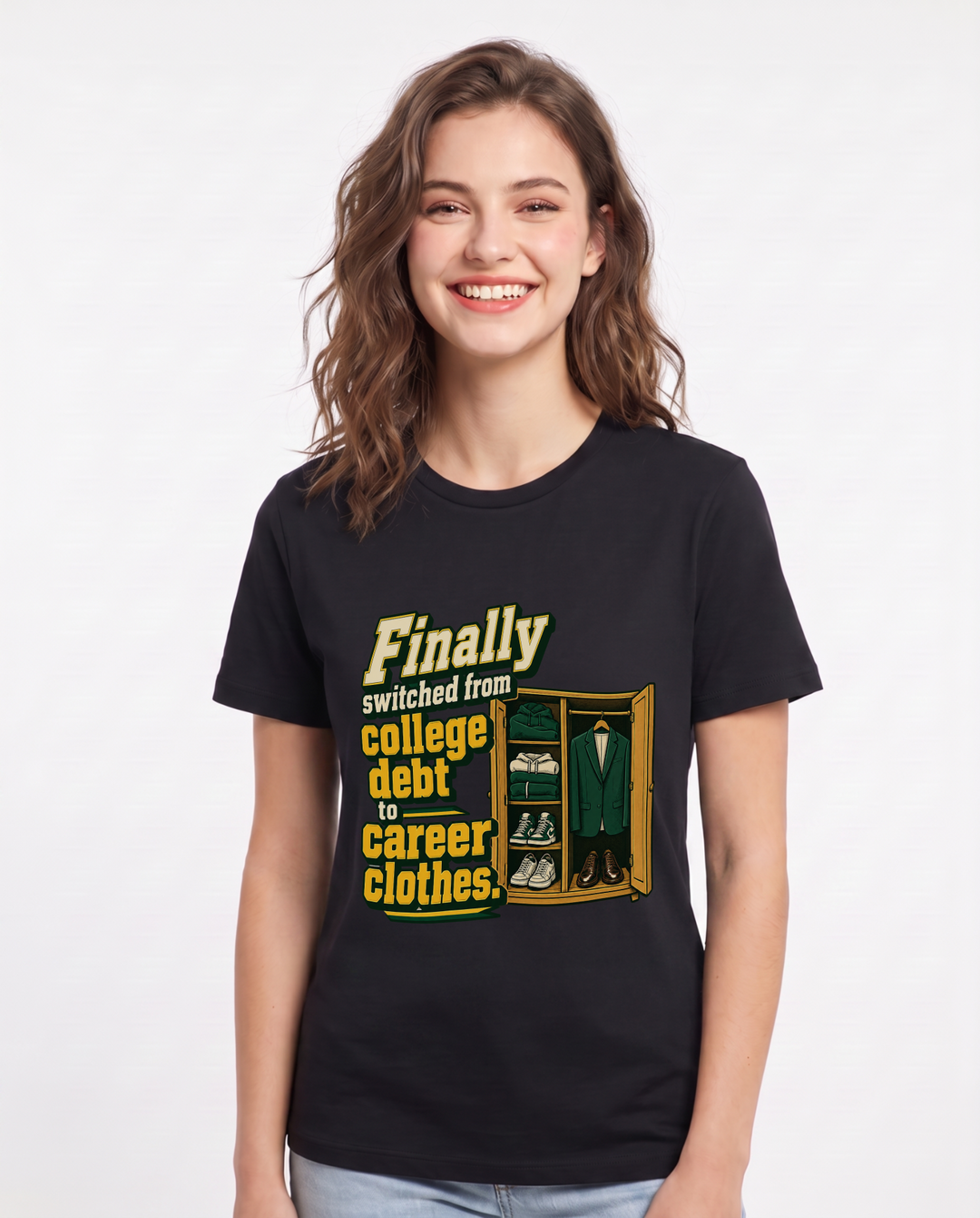 Graduation Black T-Shirt for Women – Everyday Expression Graphic Tee product image 3