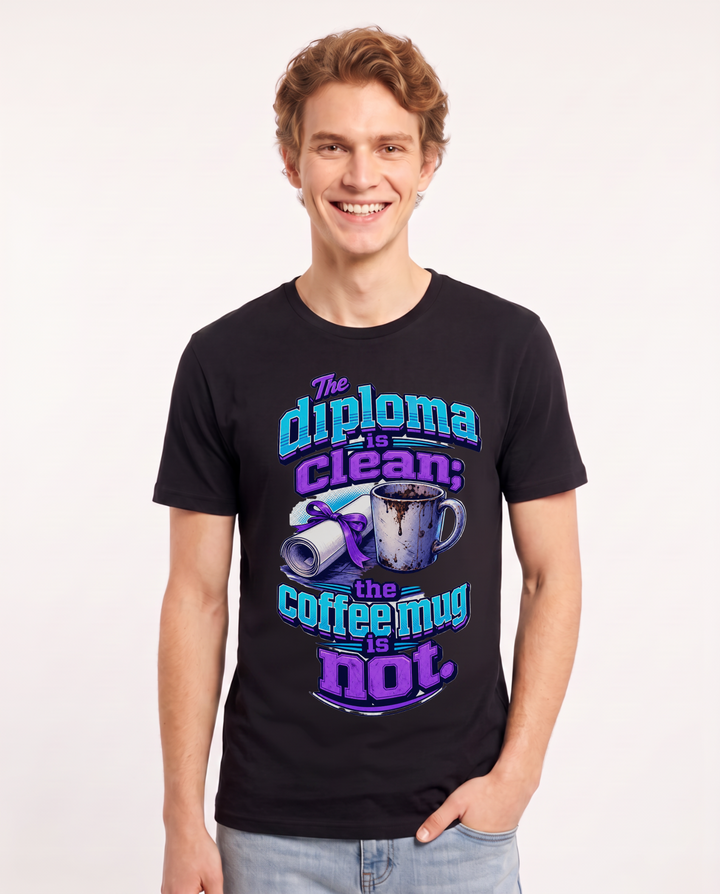 Graduation Black T-Shirt for Men – Everyday Expression Graphic Tee product image 1