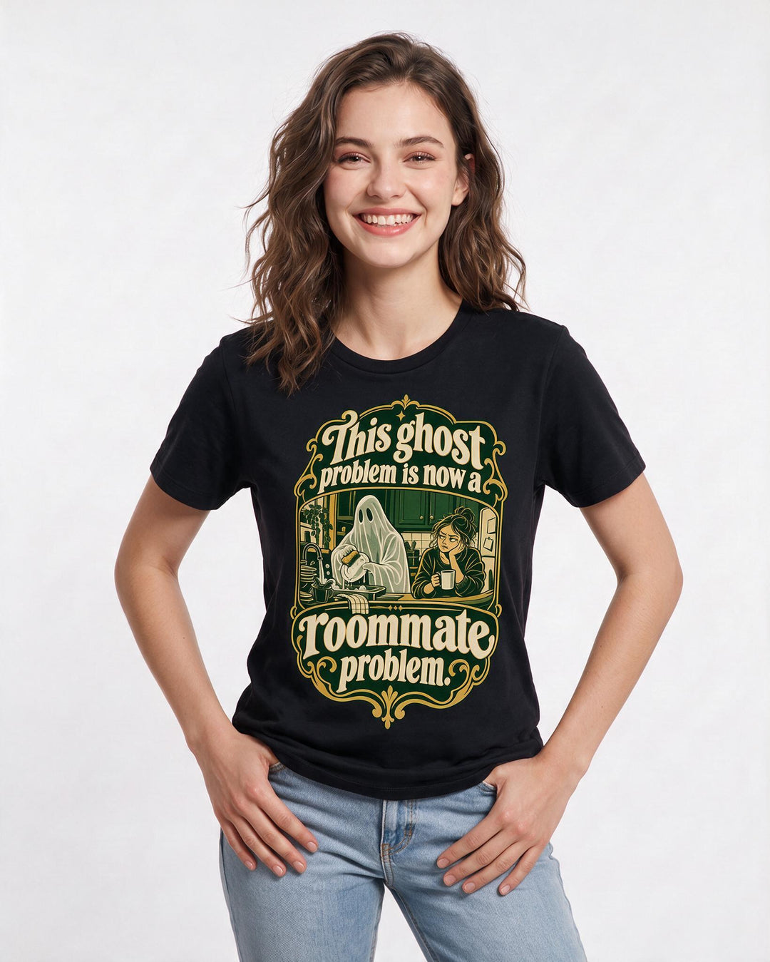 Halloween Black T-Shirt for Women – Halloween Theme Graphic Tee product image 1