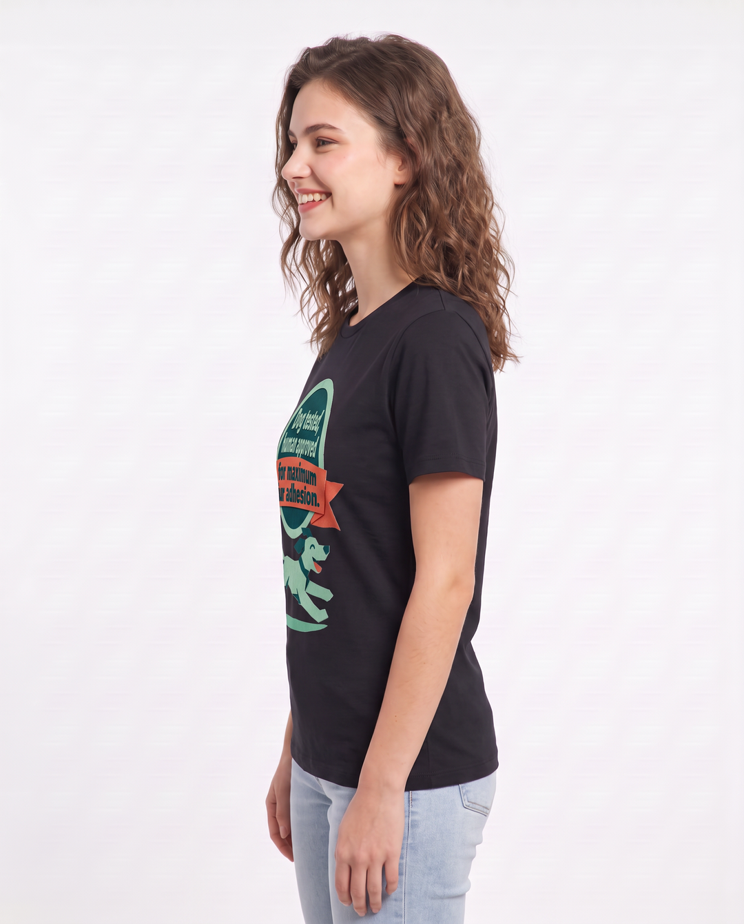 Graphic Women's Black T-Shirt - Dog tested, human approved for maximum product image 2