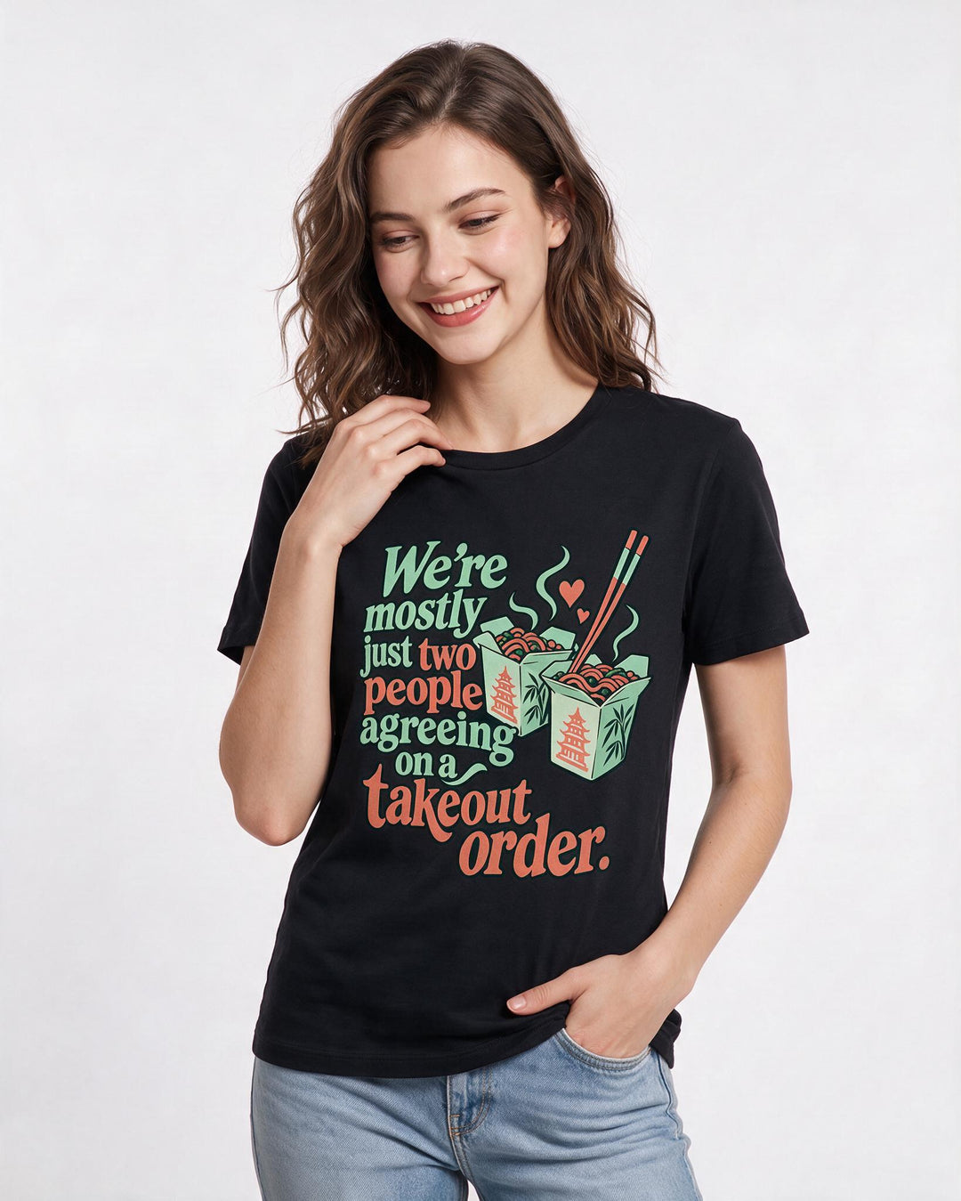 Couples Black T-Shirt for Women – Everyday Expression Graphic Tee product image 1