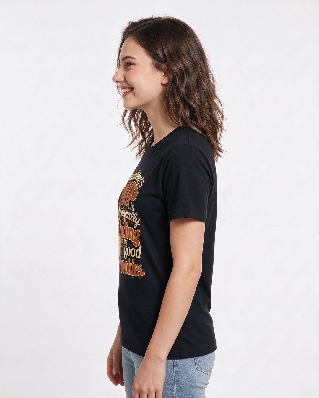 Christmas Black T-Shirt for Women – Holiday Theme Graphic Tee product image 2