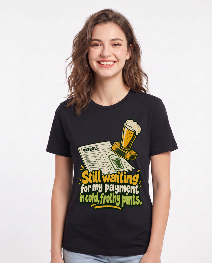 Beer Black T-Shirt for Women – Everyday Expression Graphic Tee product image 3