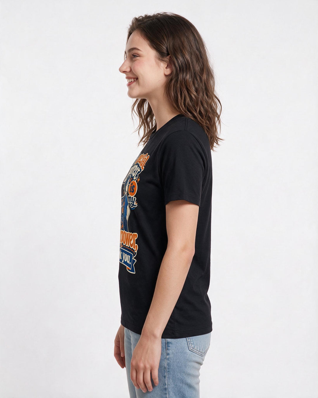 Neurodiversity Women's Black T-Shirt – "My special interest is my superpower, thank you." product image 2