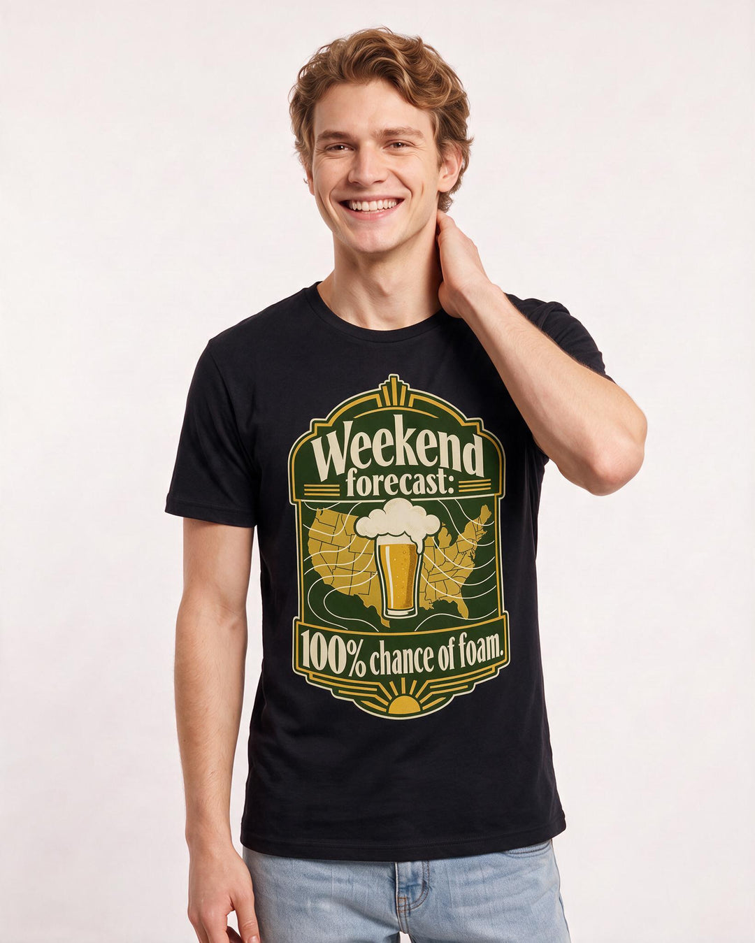 Beer Black T-Shirt for Men – Everyday Expression Graphic Tee product image 1