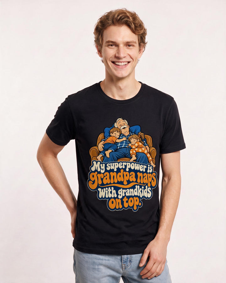 Grandparent Black T-Shirt for Men – Everyday Expression Graphic Tee product image 1