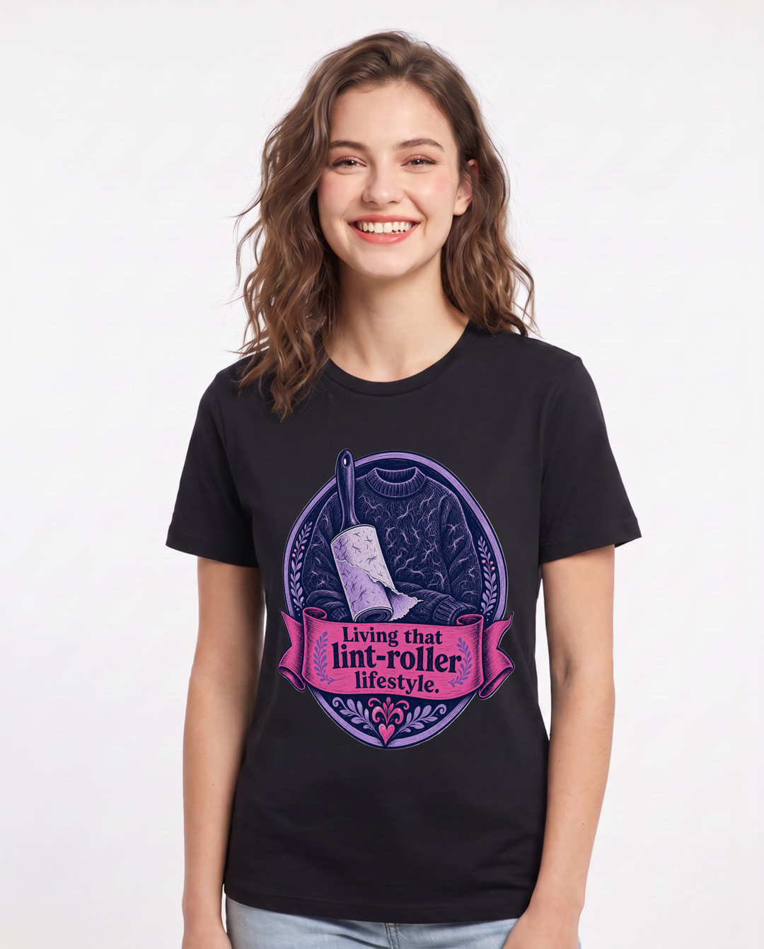Cat Lover Black T-Shirt for Women – Everyday Expression Graphic Tee product image 1