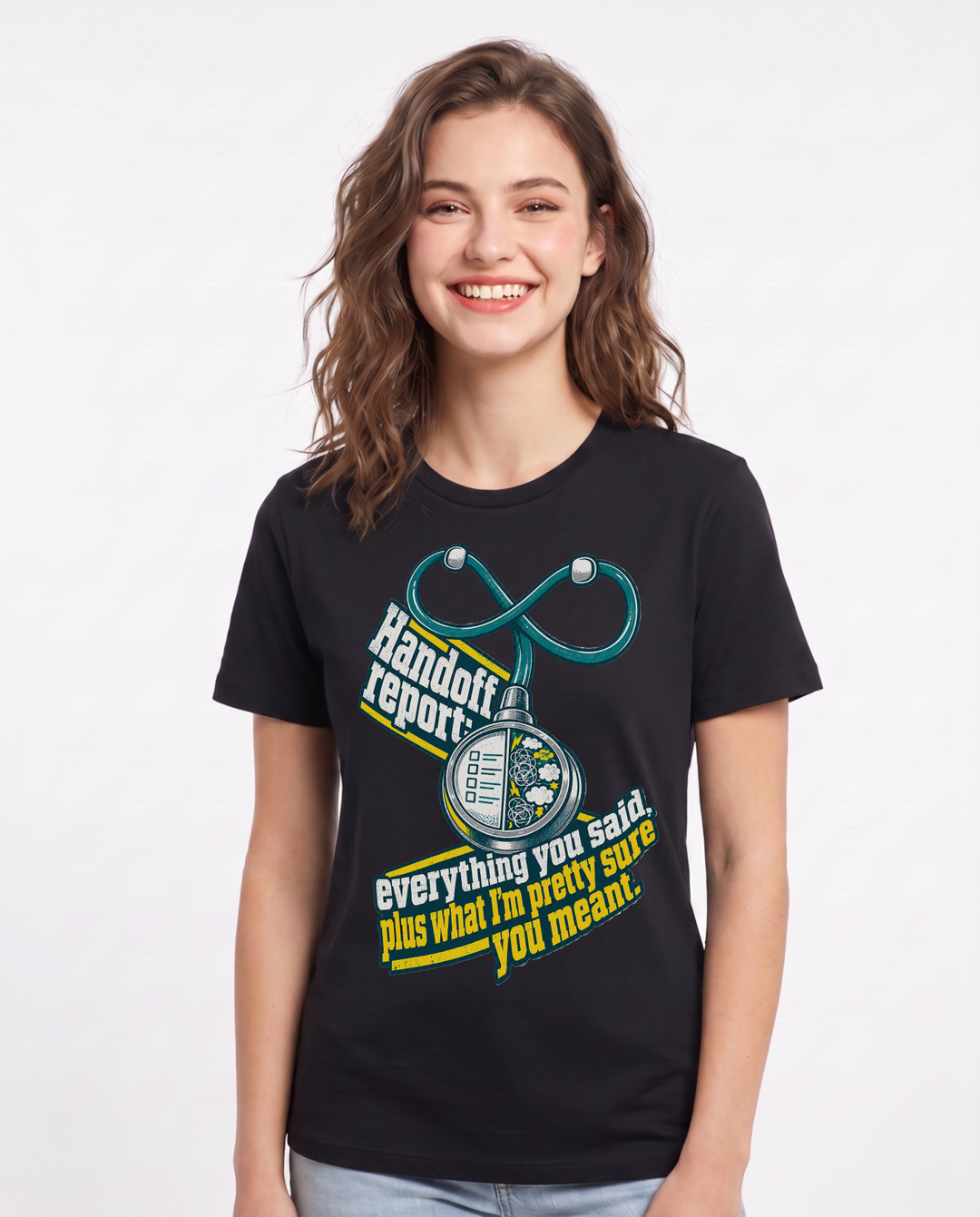 Handoff report: everything you said, plus what I'm pretty sure you meant. Women's Black T-Shirt product image 2