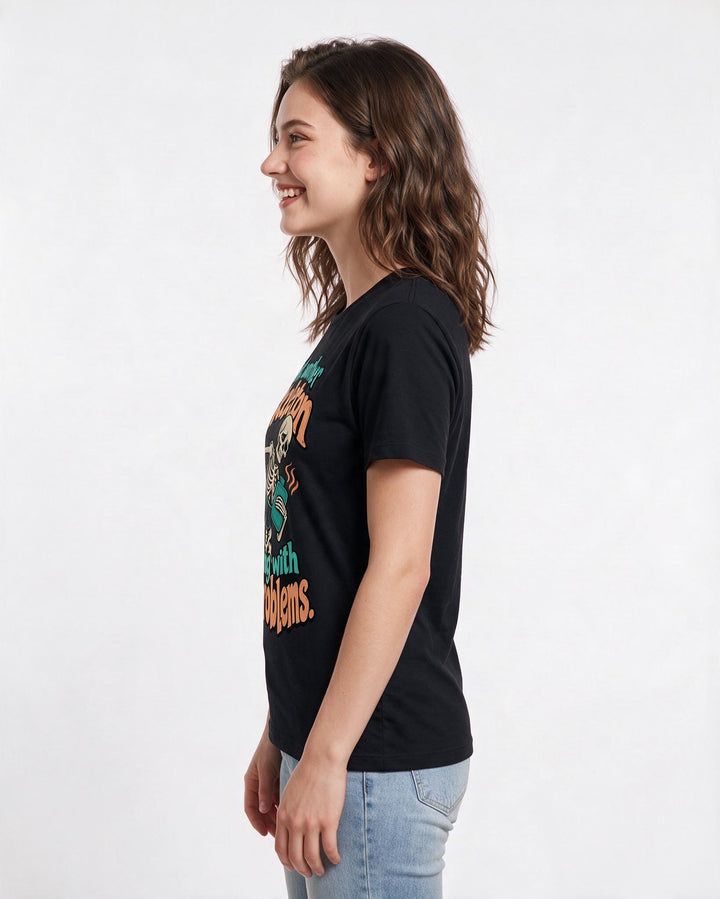 Halloween Black T-Shirt for Women – Halloween Theme Graphic Tee product image 2