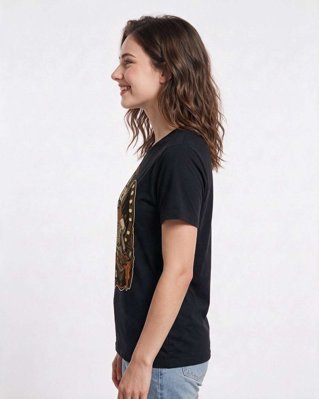 Halloween Black T-Shirt for Women – Halloween Theme Graphic Tee product image 2