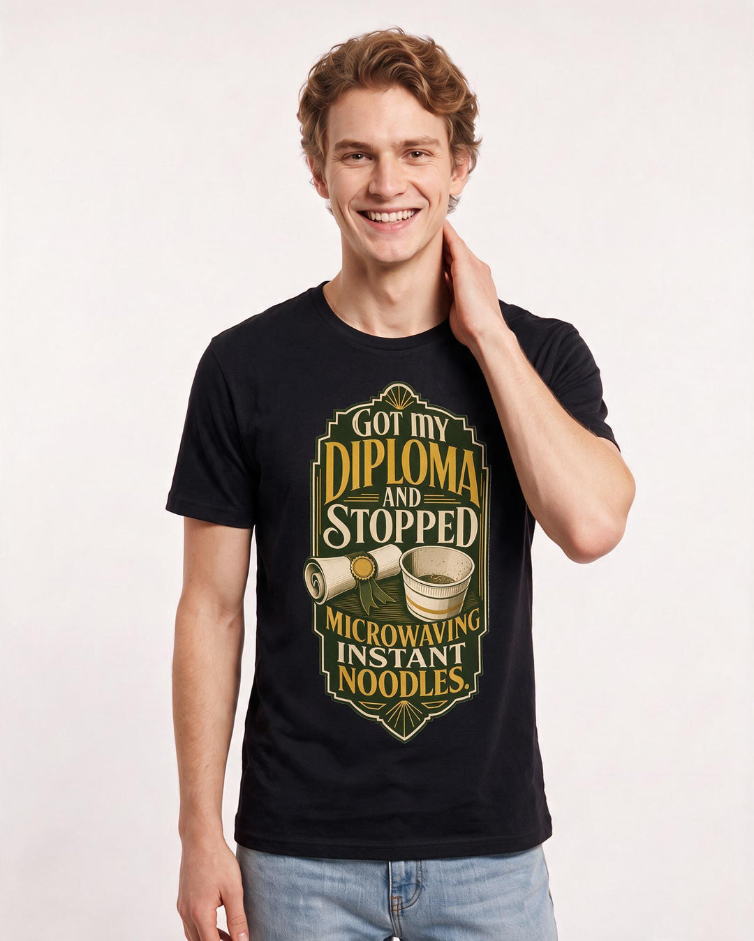 Graduation Black T-Shirt for Men – Everyday Expression Graphic Tee product image 1