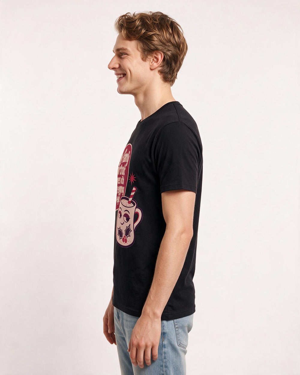 Christmas Men's Black T-Shirt - My family portrait comes with free product image 2