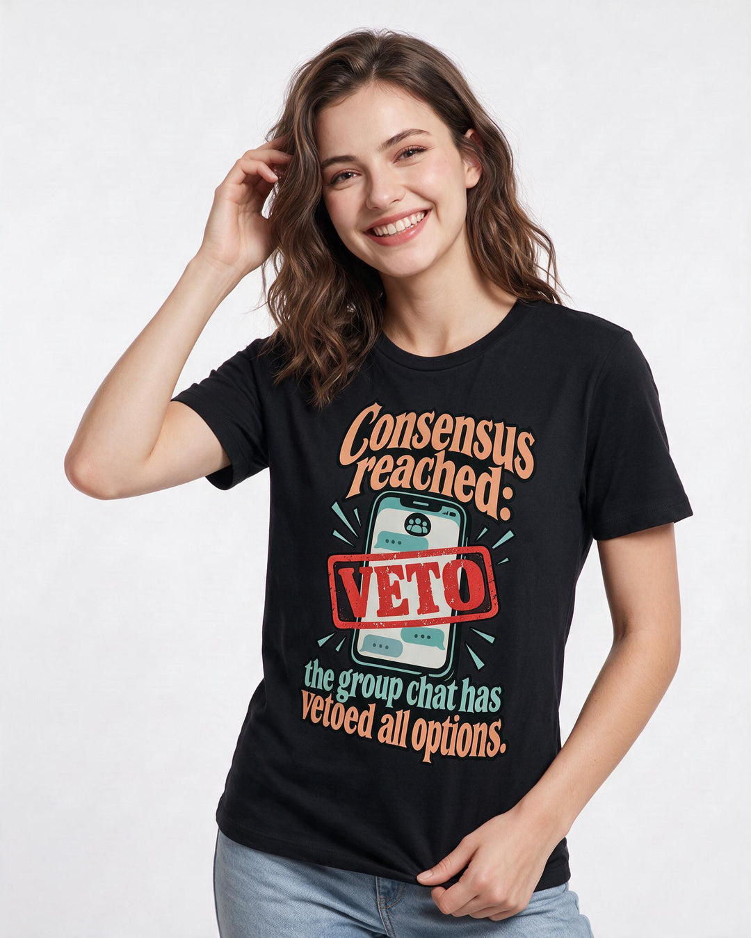 Meme Black T-Shirt for Women – Everyday Expression Graphic Tee product image 1