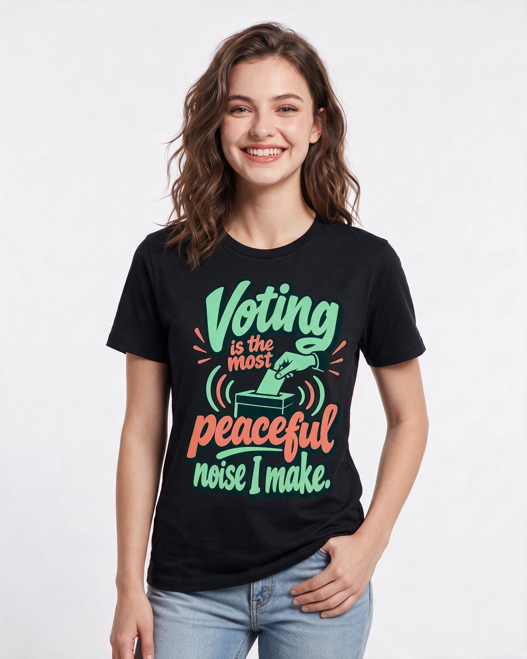 Political Statement Black T-Shirt for Women – Everyday Expression Graphic Tee product image 1