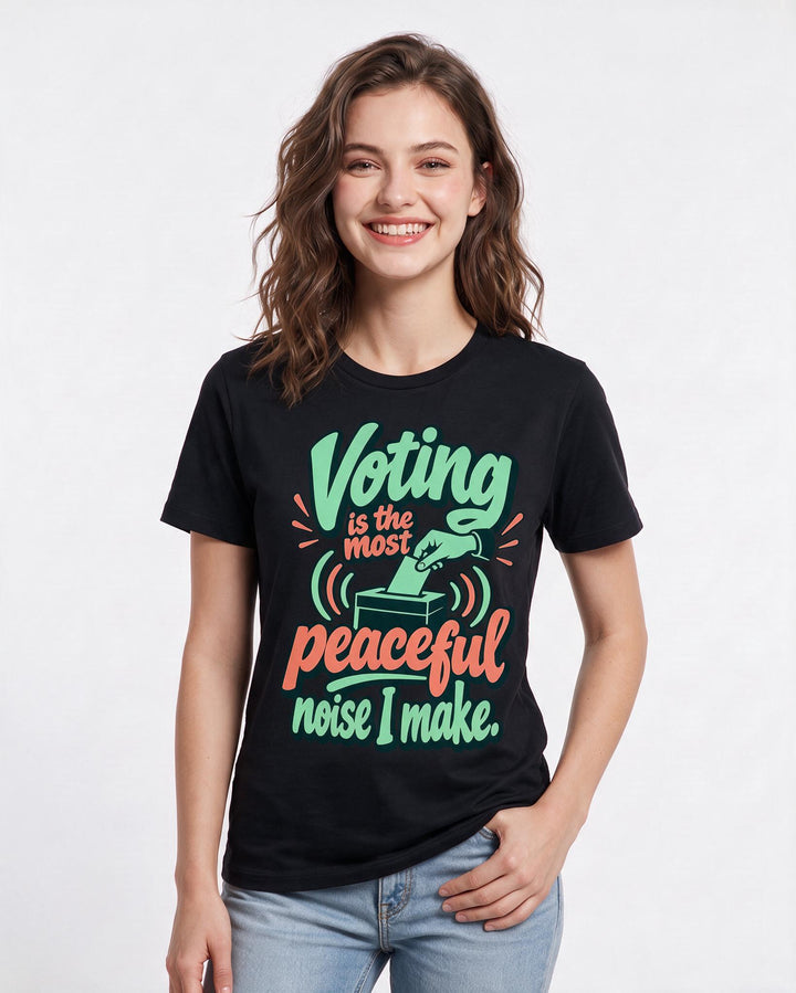 Political Statement Black T-Shirt for Women – Everyday Expression Graphic Tee product image 1