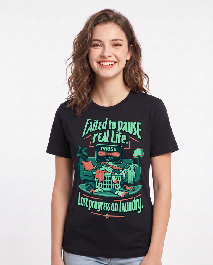 Gaming Black T-Shirt for Women – Game Night Graphic Tee product image 3