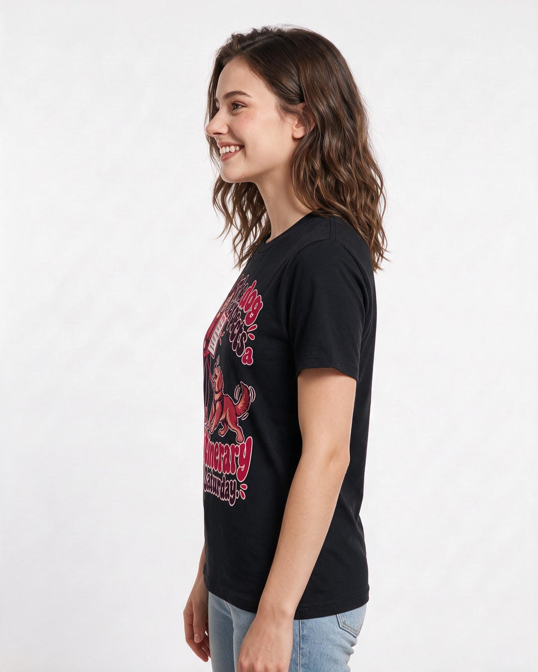 Cat Lover Black T-Shirt for Women – Everyday Expression Graphic Tee product image 2