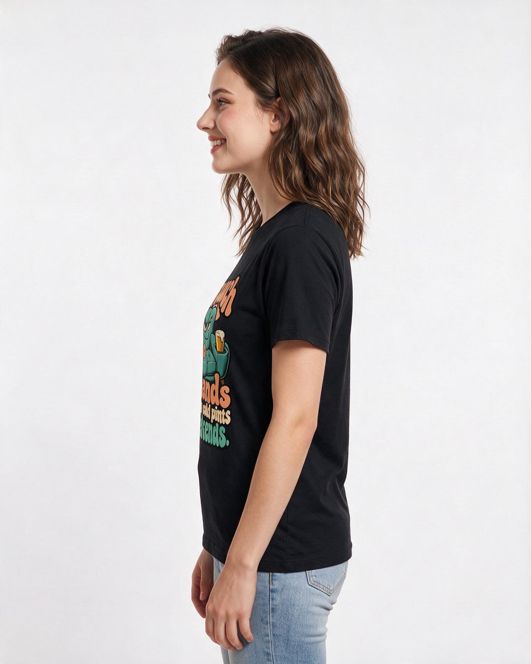 Beer Black T-Shirt for Women – Everyday Expression Graphic Tee product image 2