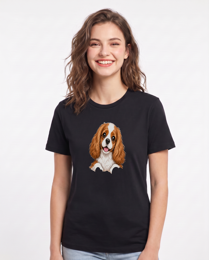 Cavalier Mom: My Little Love Bug Women's Black T-Shirt product image 2
