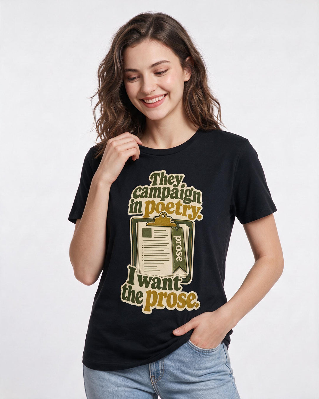 Political Statement Black T-Shirt for Women – Everyday Expression Graphic Tee product image 3
