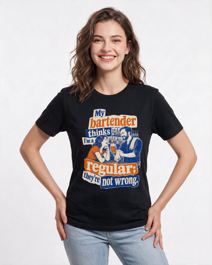 Beer Black T-Shirt for Women – Everyday Expression Graphic Tee product image 1