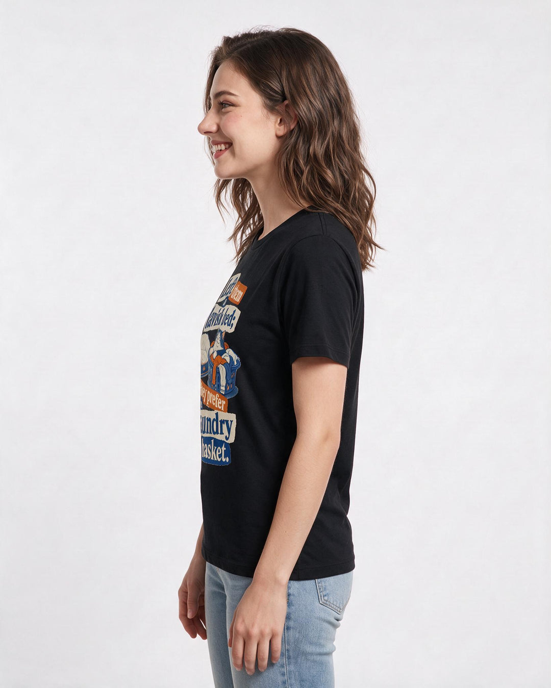 Cat Lover Black T-Shirt for Women – Everyday Expression Graphic Tee product image 2