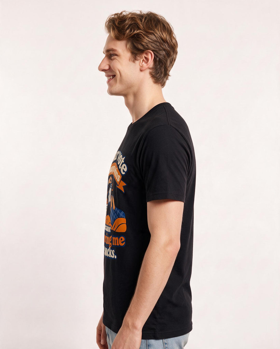 Couples Black T-Shirt for Men – Everyday Expression Graphic Tee product image 2