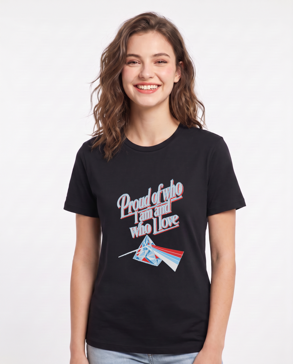 Proud of who I am and who I love - Women's Black T-Shirt product image 2