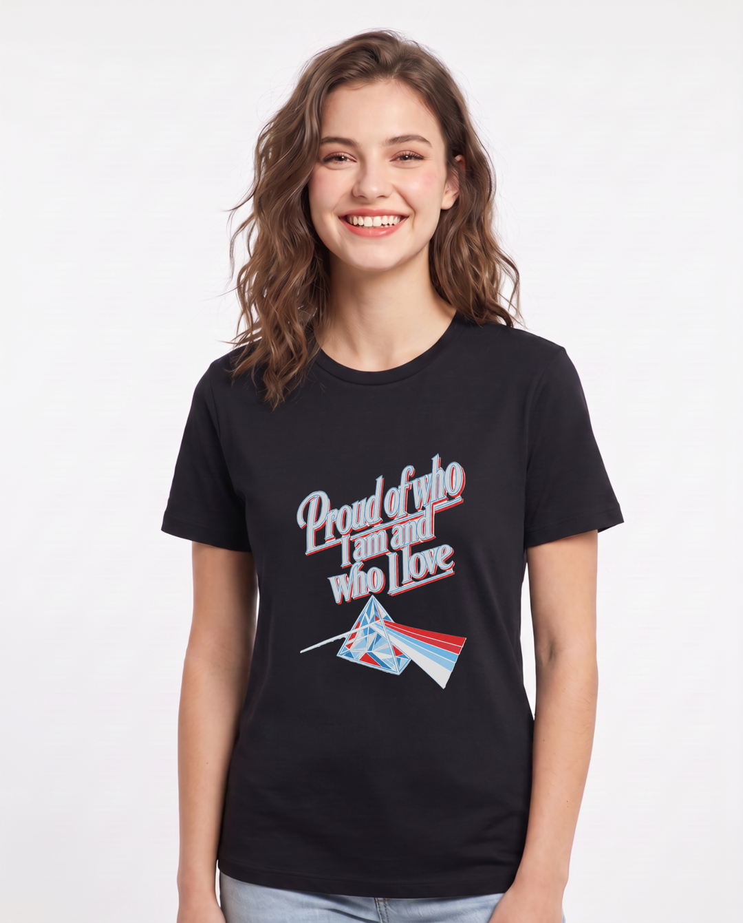 Proud of who I am and who I love - Women's Black T-Shirt product image 2