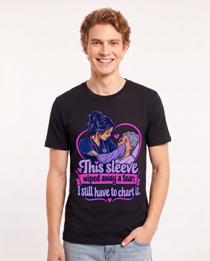 Nurse Black T-Shirt for Men – Nursing Life Graphic Tee product image 3