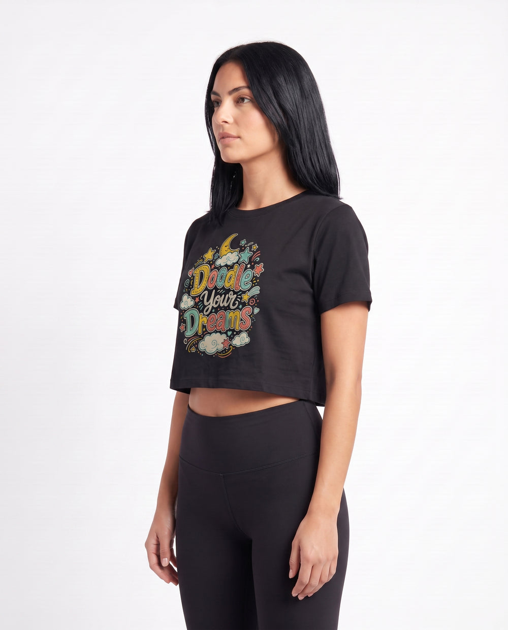 Doodle Your Dreams Crop Top mockup 2